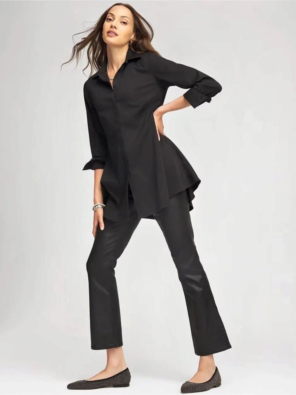 NWT Chico’s Coated Girlfriend Flare Crop Jeans